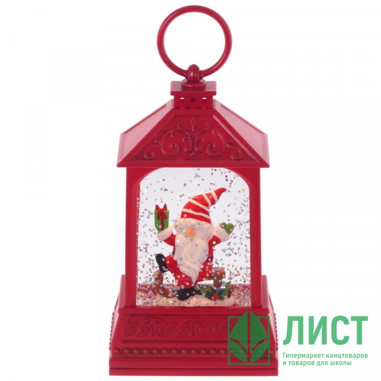 Сувенир с подсветкой LED "Фонарь" 13,5см цв.красный арт.812856