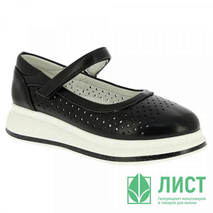 Туфли для девочки (Kenka) черный верх-искусственная кожа подкладка-натуральная кожа размерный ряд 33-38 арт.MSJ_2170-12_black