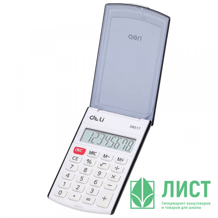 Калькулятор карманный 12разрядов DELI 105*63*15 (E39217/BLACK) (Ст.1)