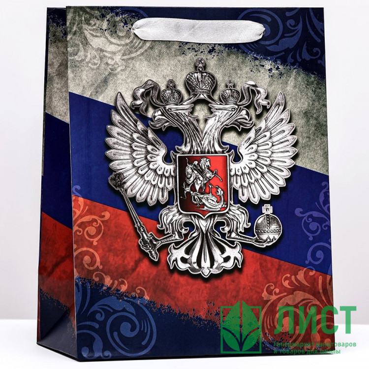 Пакет подароч. бумаж. 18*23*10см "Герб" арт.10165932