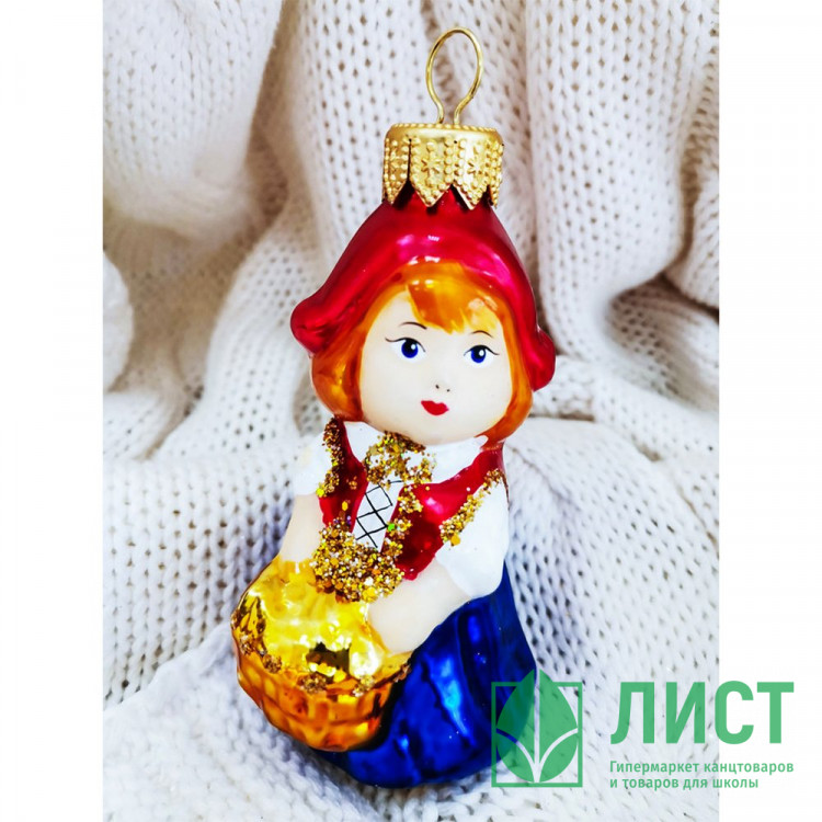 Украшение декоративное стекло 10см "Красная шапочка" п/у арт.ФУ-552