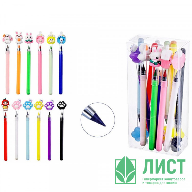 Карандаши цветные Mazari Вечные с насадками 12 цветов арт.M-7079