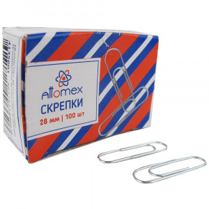 Скрепки оцинкованные 28мм овальные 100шт/уп. Attomex 4135301