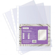 Папка-файл с  боковой перфорацией А4 40мкм гладкие КОМПЛЕКТ 100шт./уп.