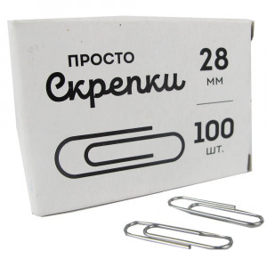 Скрепки металлические 28мм овальные 100шт/уп. без покрытия Globus арт.C28-100