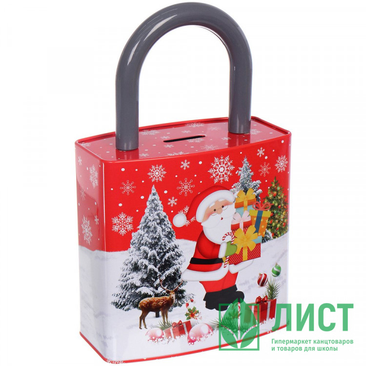 Банка-копилка жестяная "Настроение праздника" 16*9*26см арт.205-655