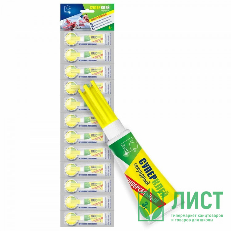 Клей "Супер" универсальный 3гр А.Д.М. арт.GHS325B (Ст.288)