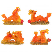 Статуэтка декоративная "Китайский огненный дракон" 6,7*3,7*4,8см оранжевый арт.398-467
