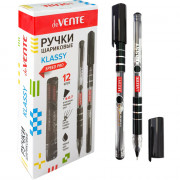 Ручка шариковая прозрачный корпус (deVENTE) Klassy черный игла 0,7мм одноразовая арт.5073527