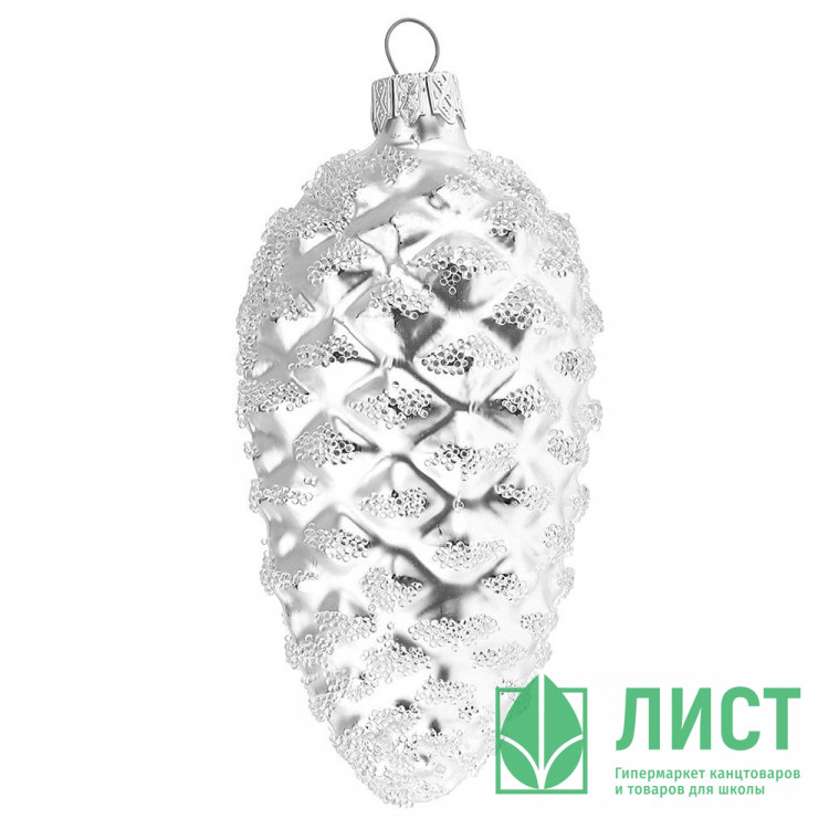 Украшение на ёлку стекло 12см "Шишка большая" п/у арт.ФУ-ШБ/1