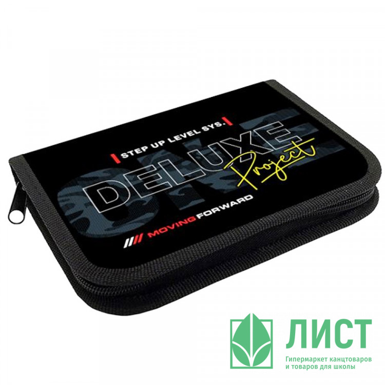 Пенал 1 отделение с откидной планкой (ОНИКС) ПКТ 07-20 Deluxe 190х130мм полиэстер арт.87654