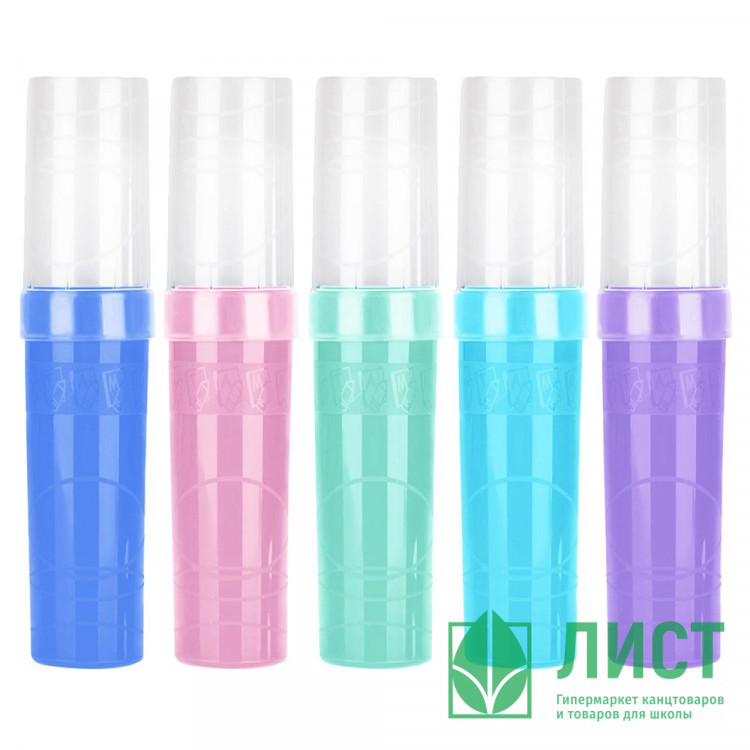 Пенал-тубус 1 отделение пластиковый (СТАММ) пастельные цвета ассорти арт.ПН-31461