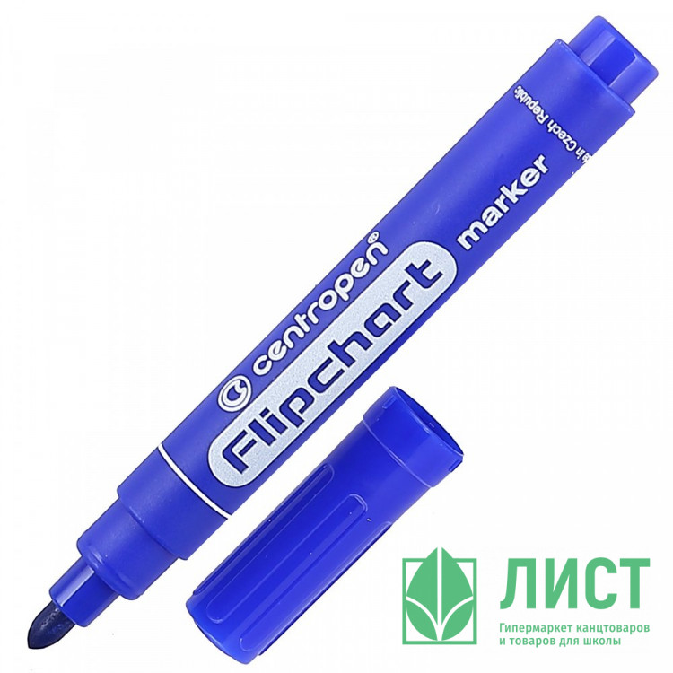 Маркер CENTROPEN FLIPCHART ВО круглый 2,5мм синий арт.8550/1С