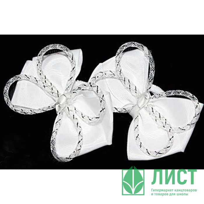 Резинка для волос 02шт Arco Carino Бантик цвет белый арт.12-108