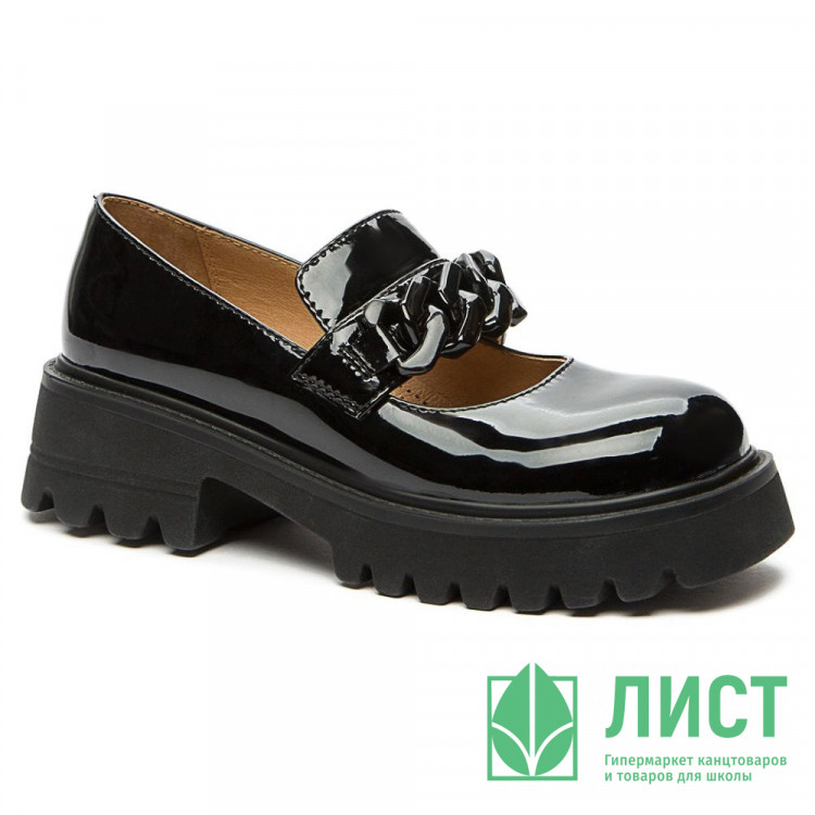 Туфли для девочки (BETSY) черные верх-искусственная кожа лак подкладка-натуральная кожа артикул 938301/06-02