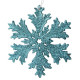 Украшение декоративное "Снежинка в синем глиттере" 12см синий арт.75090