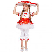 Костюм Д Мухомор (платье,панталоны,шапка) р.30/116-32/128 ткань арт.2068 к-19