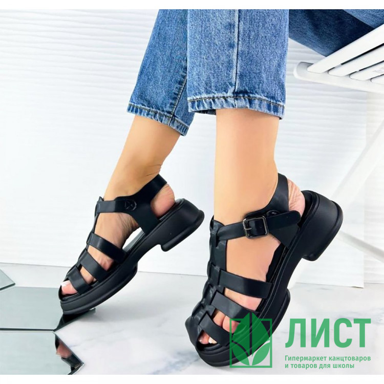 Босоножки для девочки (Nalisha) черный верх-искусственная кожа подкладка-искусственная кожа размерный ряд 36-41 арт.apb-607-1