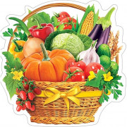Украшение на скотче "Корзина с овощами" 26*26см арт.7-64-095