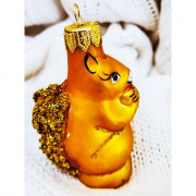 Украшение на ёлку стекло 10см "Белочка" п/у арт.ФУ-51