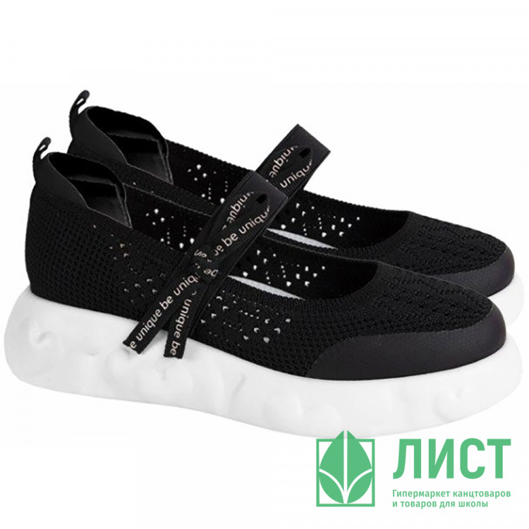 Туфли для девочки (Indigo Kids) черные верх-текстиль подкладка-натуральная кожа артикул 32-0210A