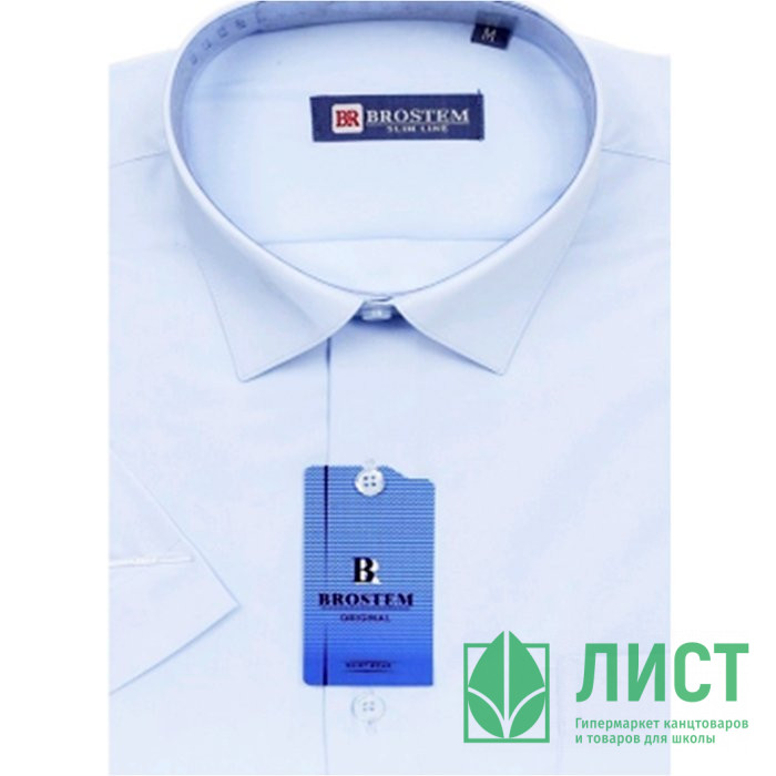 Сорочка подростковая приталенная длинный рукав размерный ряд 37/158-164 -41/176-182 цвет голубой Brostem арт.4706AX**