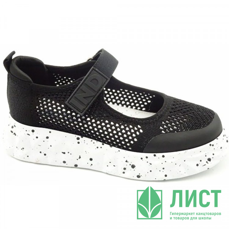 Туфли для девочки (Indigo Kids) черные верх-текстиль подкладка-натуральная кожа артикул 32-0245A