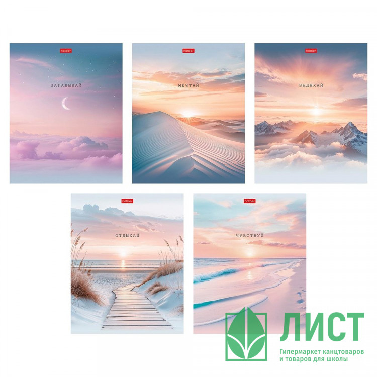 Тетрадь А5 клетка 96 листов скоба (Hatber) В моменте Soft-touch ламинация ассорти арт.96Т5лВ1