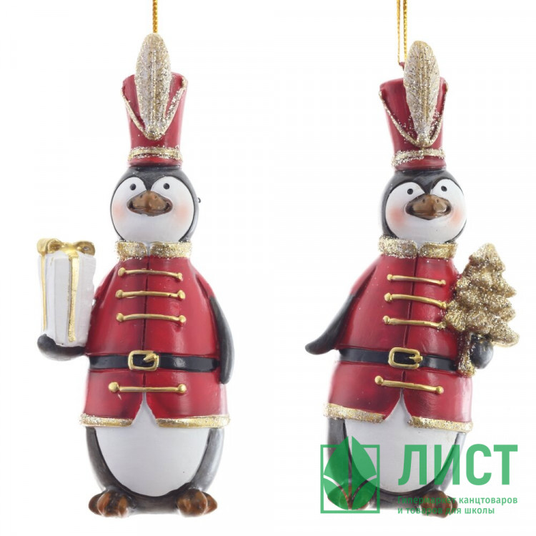 Статуэтка декоративная "Пингвин" 12см 2 вида цв.красный арт.824906
