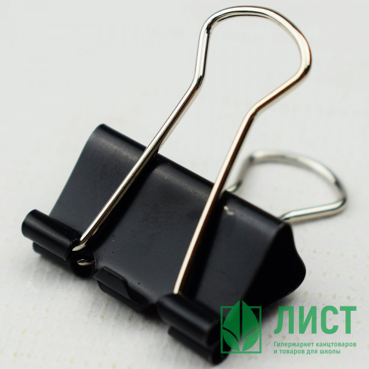 Зажим для бумаги металлический 25мм черный арт.65001201/BCLBL25_1236