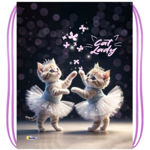 Сумка для сменной обуви 1 отделение Оникс МО-26-1 Кошачий балет (Cat ballet) 370х470 мм арт.86609