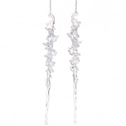 Украшение декор.подвеска "Сосулька кристальная" 26см 02шт/наб. цв.белый/серебро арт.916-1234