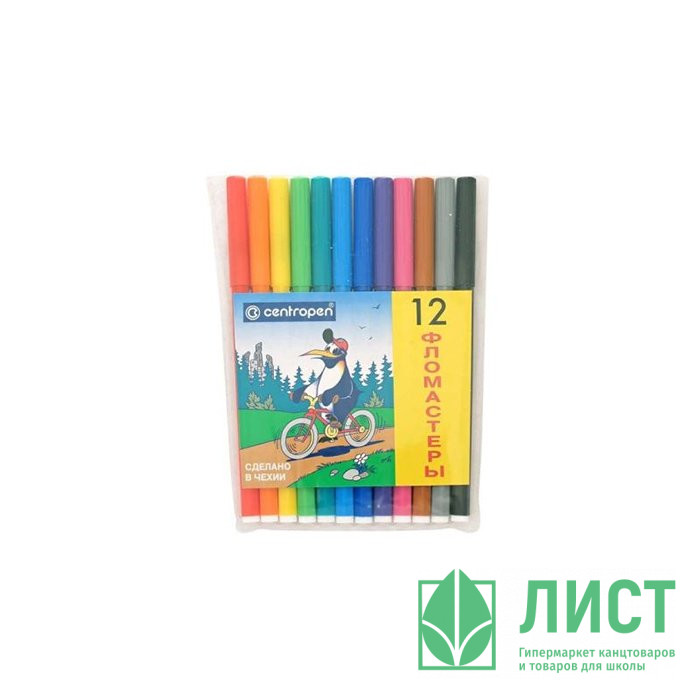 Фломастеры (Centropen) Пингвины 12 цветов арт.7790/12-86