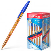 Ручка шариковая прозрачный корпус (ErichKrause) R-301 Amber синий, 0,7мм арт.31058 (Ст.50)