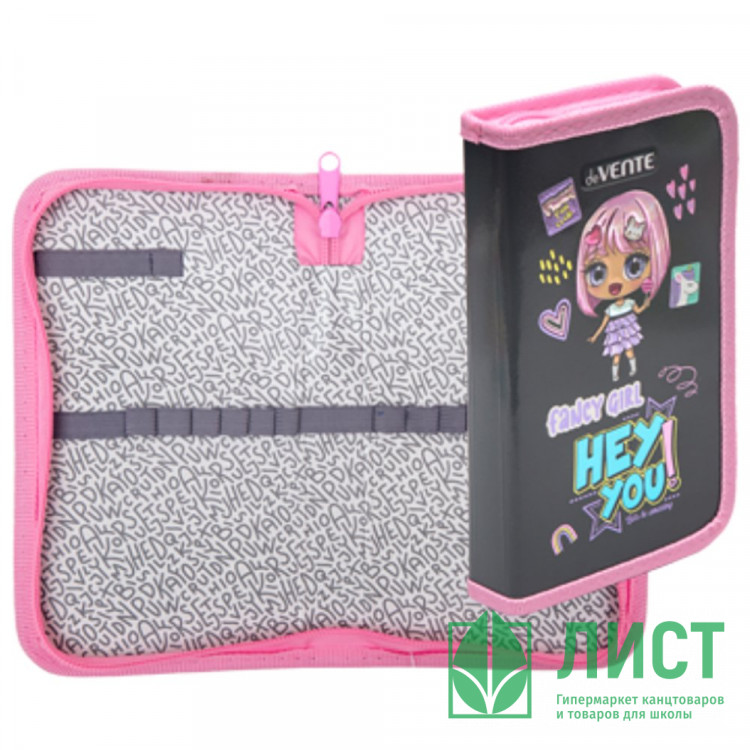 Пенал 1 отделение (deVente) 205х120мм Fancy Girl тиснение фольгой арт.7011406