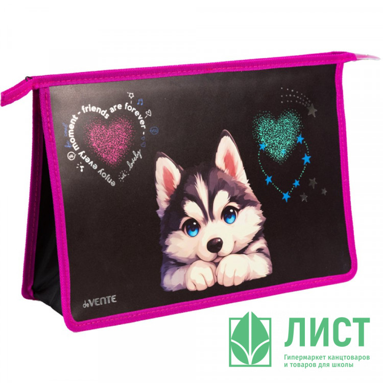 Папка школьная для тетрадей А4 на молнии (deVENTE) Cute Husky арт.8056542