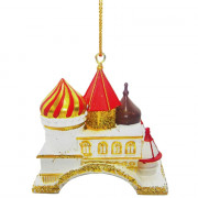 Украшение декор.подвеска фигурка (Серия Царьград) "Кремль" 07см цв.белый/золото/красный арт.95488