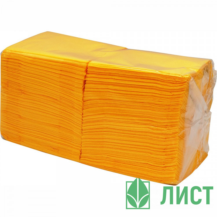 Салфетки бумажные 400штук в пачке  желтые 1-сл., размер 24*24 биг-пак (Ст.18)
