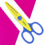Ножницы детские 135мм пластиковые ручки (Hatber) Кроко фигурные арт.CS_072024 - 
