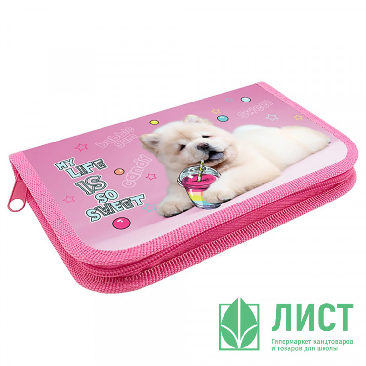 Пенал 1 отделение с откидной планкой (ОНИКС) ПКТ 7-20  МАХ Sweet dog 212х135х26мм полиэстер