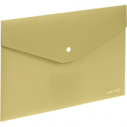 Папка-конверт на кнопке "deVENTE. sigNATURE" A5 (240x170 мм) 350 мкм, фактура "ткань", матовая прозрачная спереди с текстурным задником и клапаном, оливковая, индивидуальная упаковка
