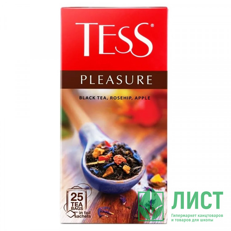 Чай Tess 25пак. "Pleasure" черный с шиповником и яблоком (Ст.10)