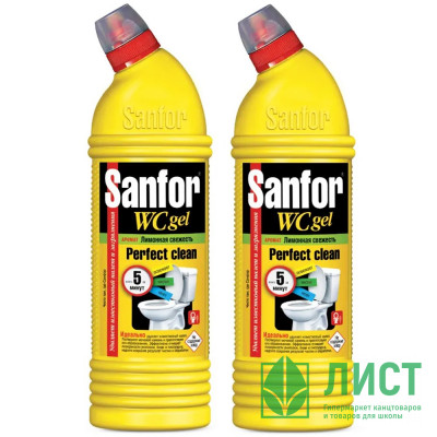 Чистящее средство для сантехники Sanfor 750г WC gel, лимонная свежесть арт.1550 (Ст.15) Чистящее средство для сантехники Sanfor 750г WC gel, лимонная свежесть арт.1550 (Ст.15)