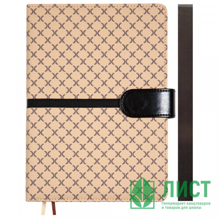 Ежедневник датированный 2026 "deVENTE. Chelsea" A5 (145 ммx205 мм) 336 стр, кремовая бумага 70 г/м² с коричневым срезом, печать в 2 краски, твердая обложка из искусственной кожи с поролоном, магнитная застежка, отстрочка, перфорация, закругленные уголки, 