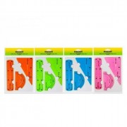 Набор линеек 3 предмета (Mazari) линейка 15см,угольник, транспортир гибкие цветные ассорти арт.M-5573