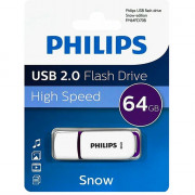 Флеш диск 64GB USB 2.0 PHILIPS SNOW, белый/фиолетовый
