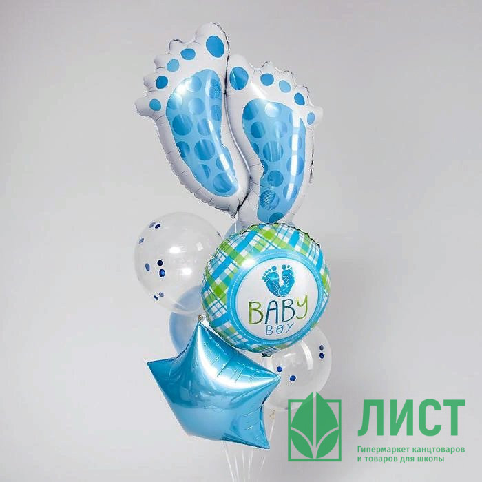 Букет шаров 07шт/наб. латекс/фольга "Рождение мальчика" арт.5414627