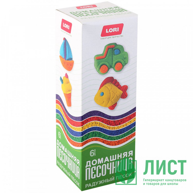 Поделка из песка Радужный песок 6 цветов по 80 грамм (LORI) арт.Пт-023