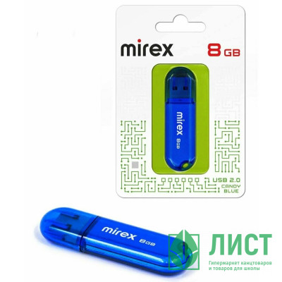Флеш накопитель 8GB Mirex Candy, USB 2.0, Синий Флеш накопитель 8GB Mirex Candy, USB 2.0, Синий