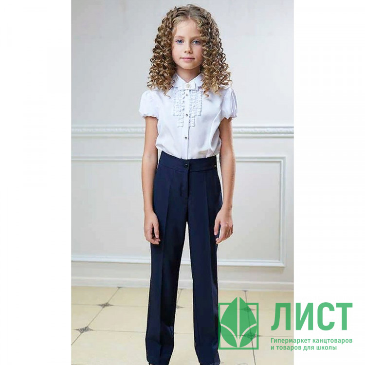 Брюки для девочки (ГЕРМИОНА) ткань 07 арт.6034-07 размер 30/122-44/170  цвет синий